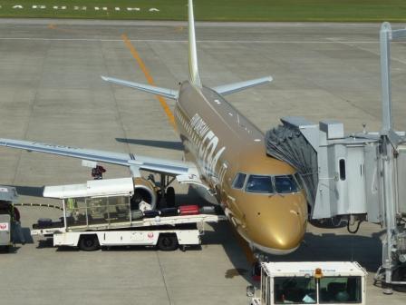 FDA ゴールドジェット（JA09FJ）に、鹿児島空港で