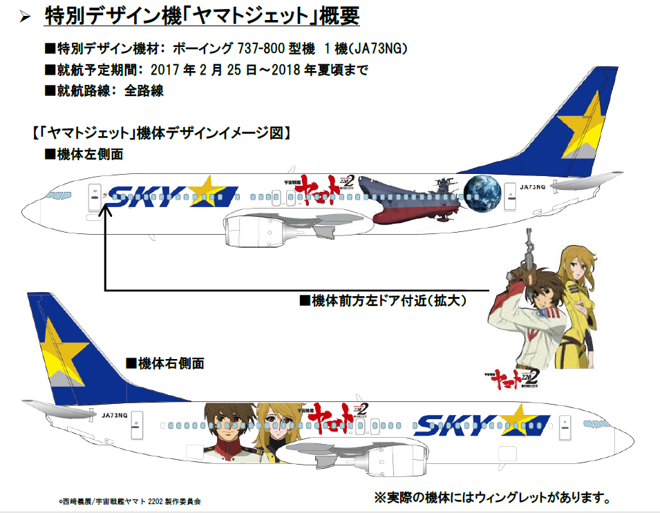 宇宙戦艦ヤマトが飛行機に！ＳＫＹ特別塗装機。。。: アナちゃん趣味便り！